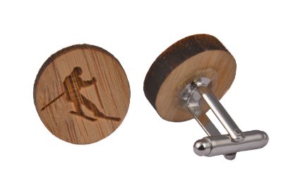 Picture of Wooden Skier Cufflinks